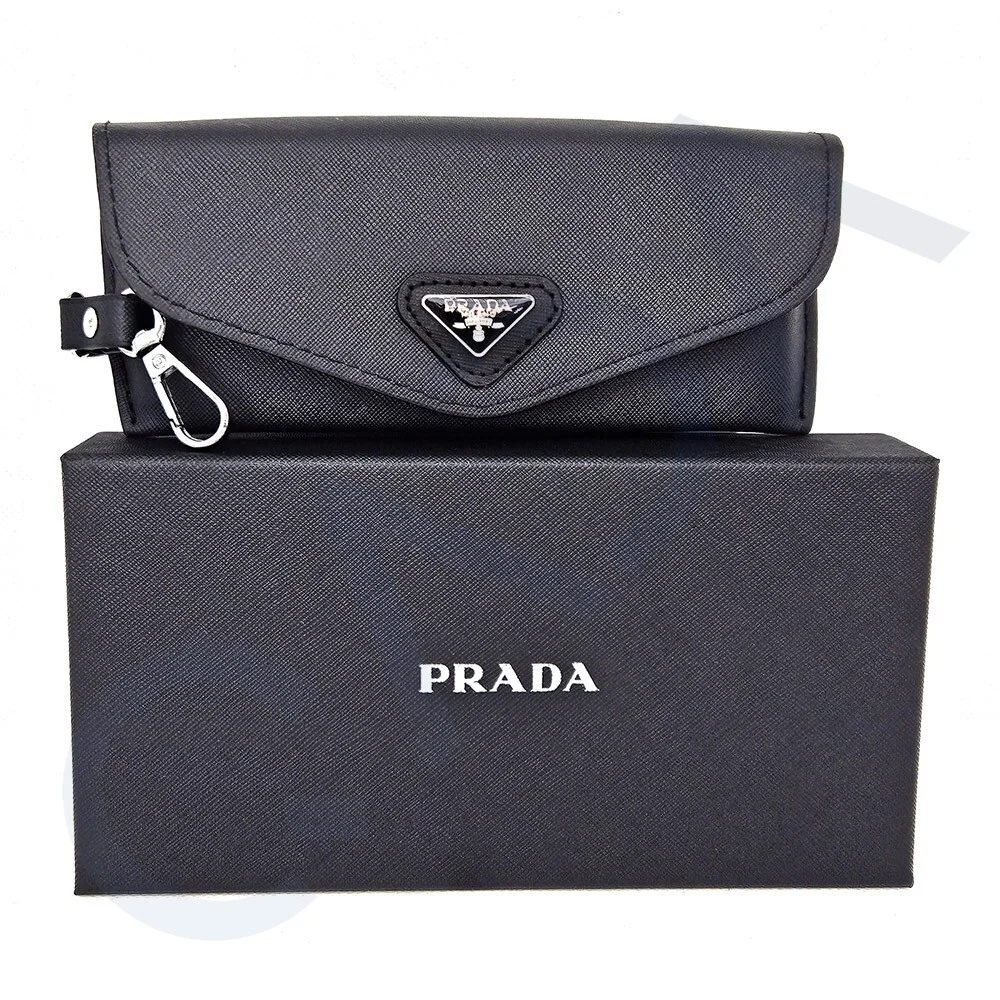 Prada Saffiano Soft Leather Case for Eyeglasses Sunglasses w/ Cloth & Box