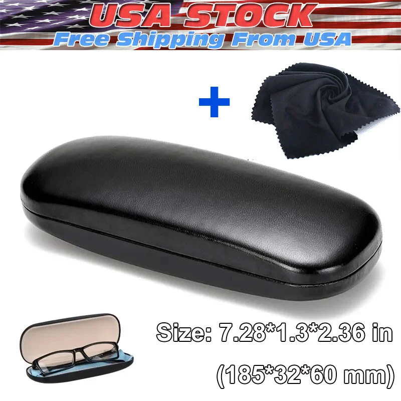 Soft Quilted Fabric Black Case for Sunglasses Eyeglasses w/ CleaningCloth & Box 3